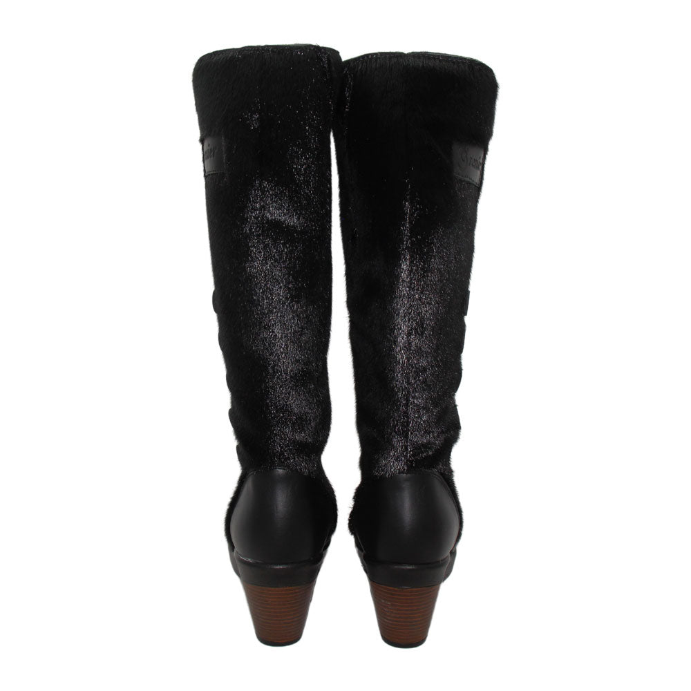 Botte haute femme en loup-marin Maria – noir