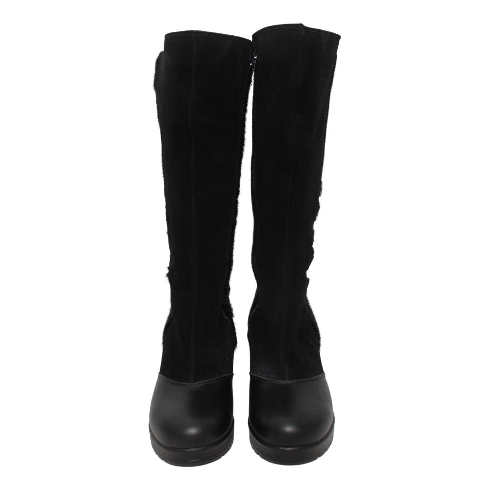 Botte haute femme en loup-marin Maria – noir