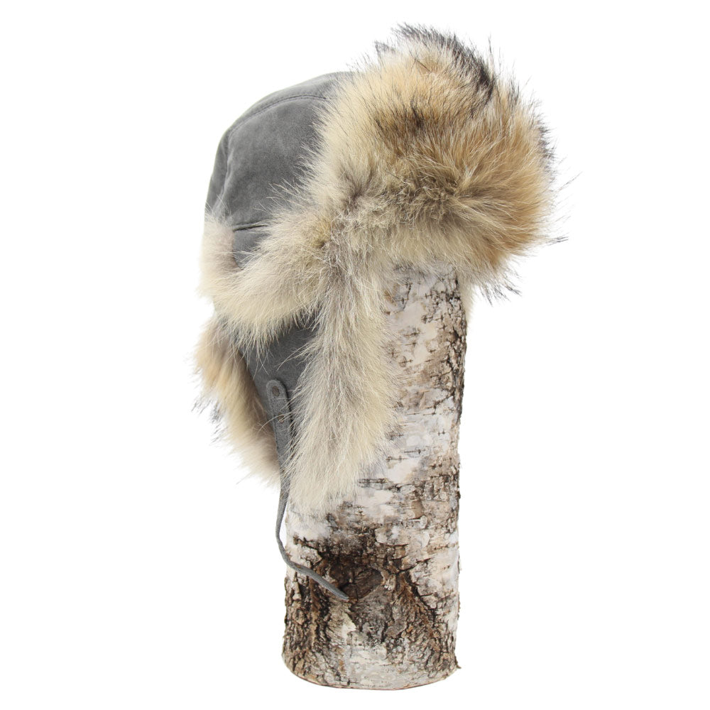 Chapeau de poil en coyote – style aviateur