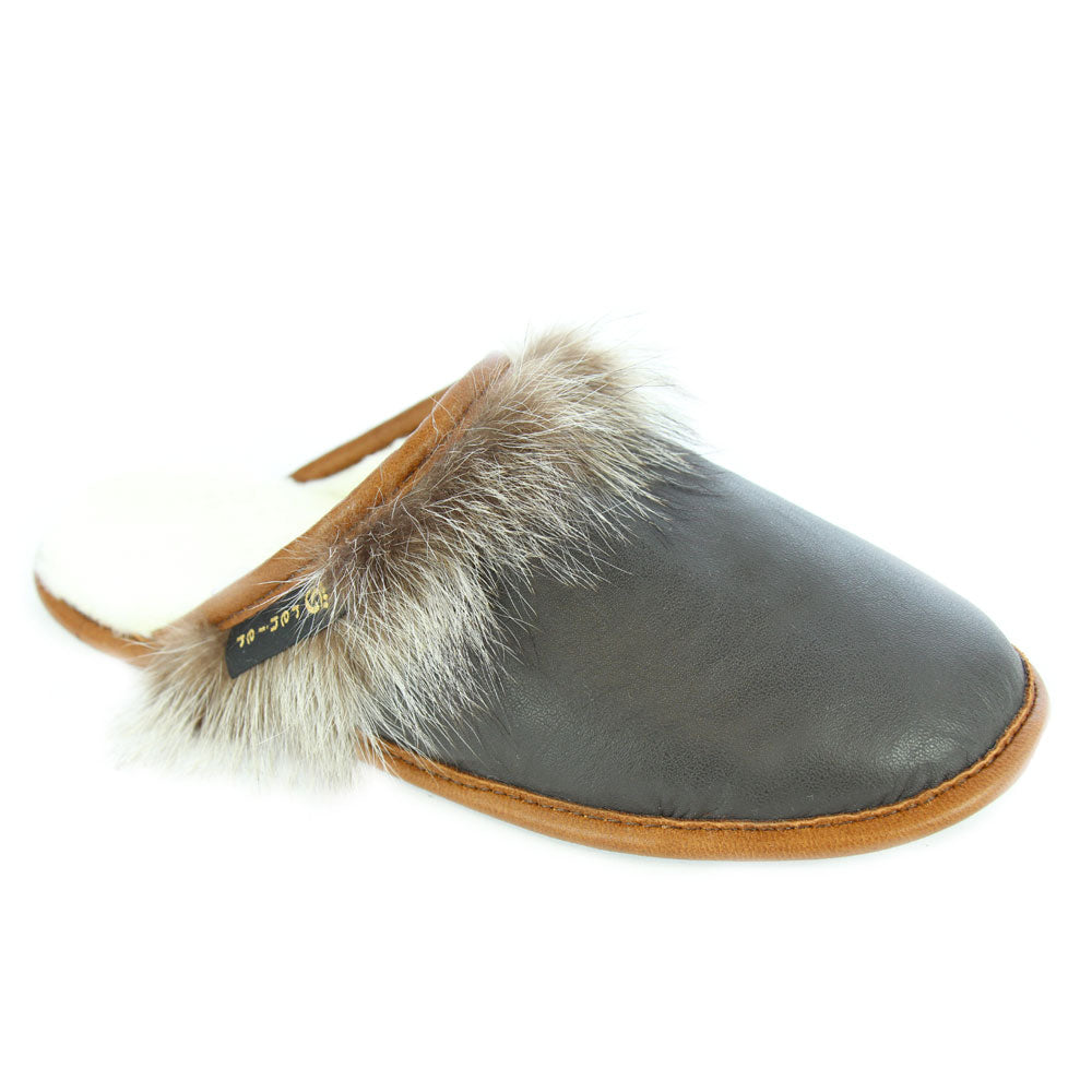 Mule pour hommes en chat sauvage naturel et cuir