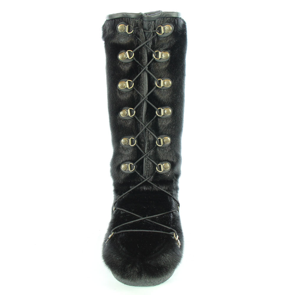 Bottes chaudes femme en loup-marin noir – Rebelle