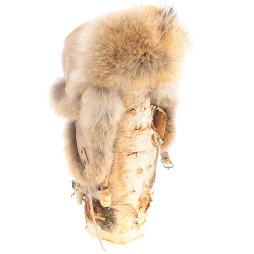 Chapeau de poil en coyote – style aviateur