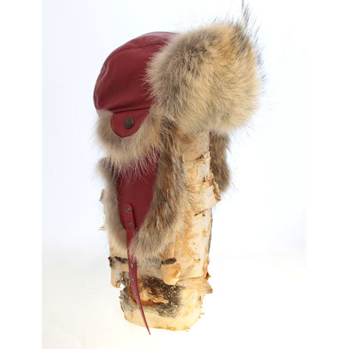 Chapeau de poil en coyote – style aviateur