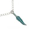 PENDANT FEATHER 28MM SILV/TURQUOISE